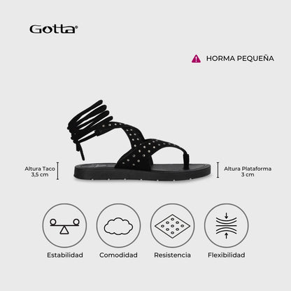 Sandalia Plano Negro Mujer 13257 - Gotta Chile