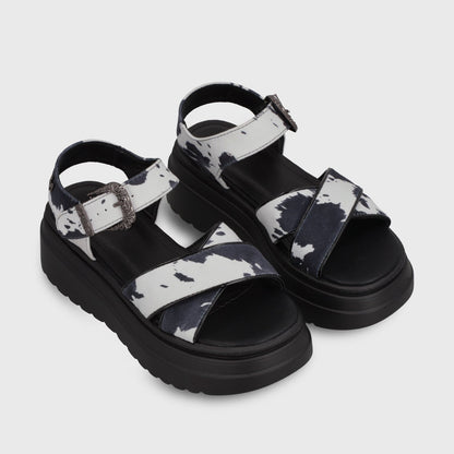 Sandalia Plataforma Animal Print Mujer 55923 - Gotta Chile