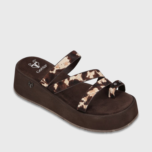 Sandalia Plataforma Animal Print Mujer Fran - Gotta Chile
