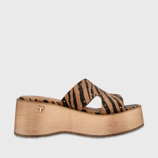Sandalia Plataforma Animal Print Mujer Gina - Gotta Chile
