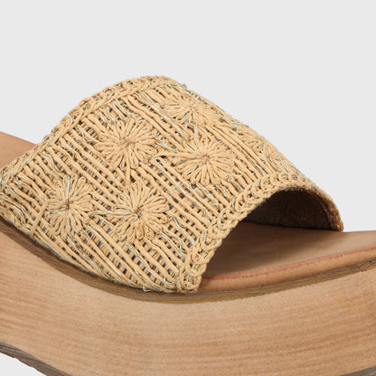 Sandalia Plataforma Beige Mujer 45843 - Gotta Chile