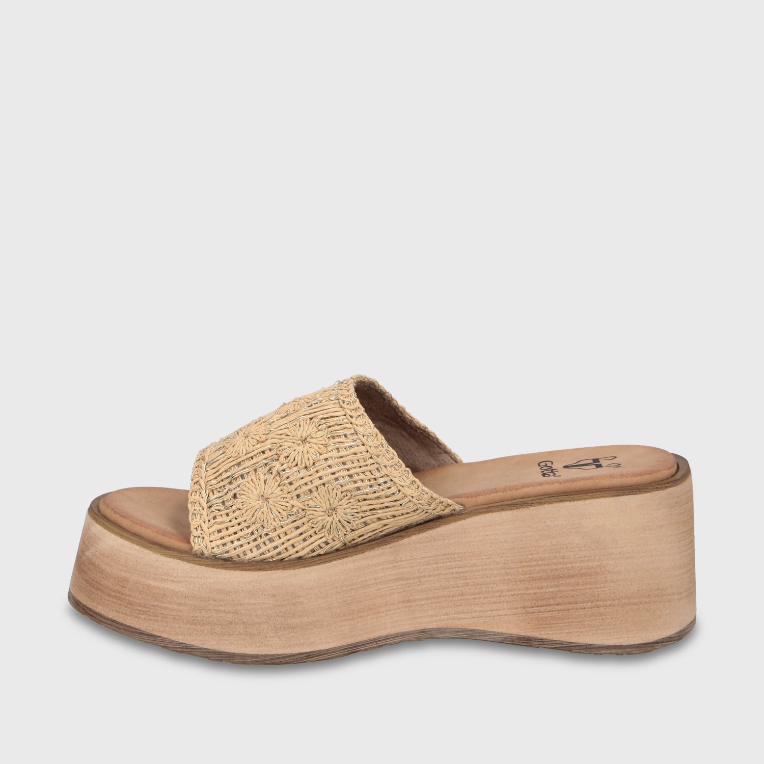 Sandalia Plataforma Beige Mujer 45843 - Gotta Chile