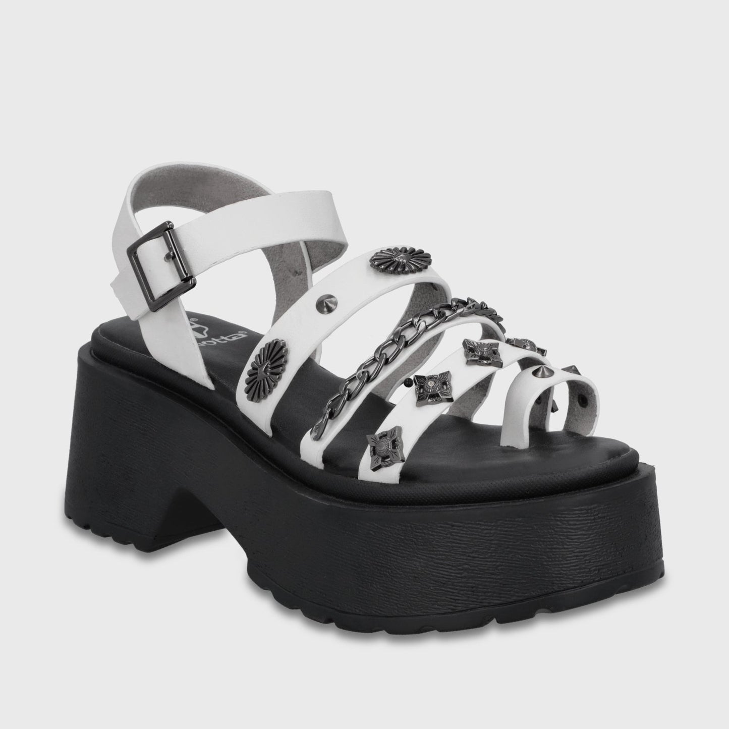 Sandalia Plataforma Blanca Mujer 45982 - Gotta Chile