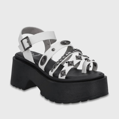 Sandalia Plataforma Blanca Mujer 45982 - Gotta Chile