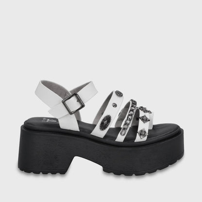 Sandalia Plataforma Blanca Mujer 45982 - Gotta Chile