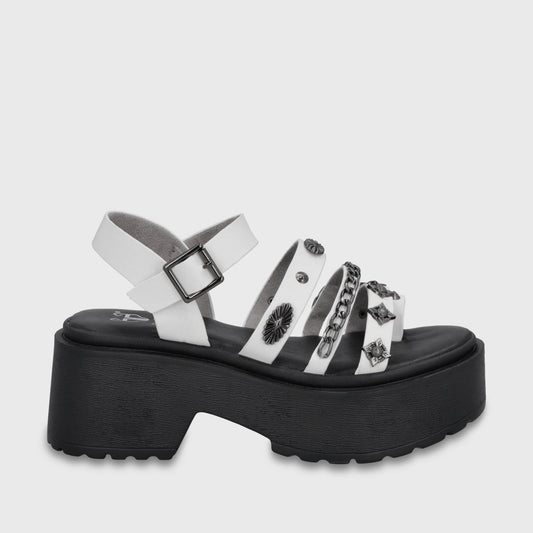 Sandalia Plataforma Blanca Mujer 45982 - Gotta Chile