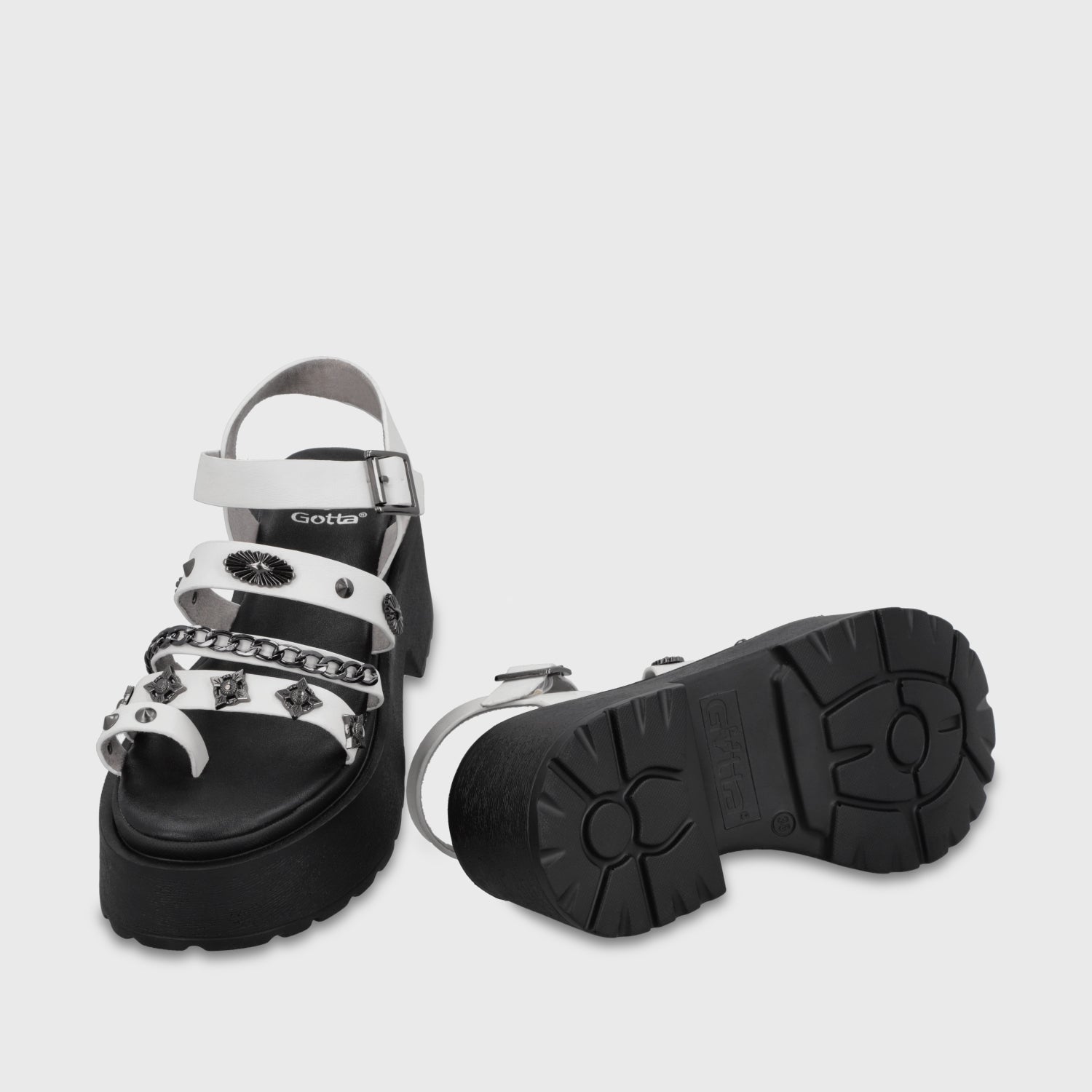 Sandalia Plataforma Blanca Mujer 45982 - Gotta Chile