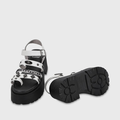 Sandalia Plataforma Blanca Mujer 45982 - Gotta Chile