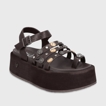 Sandalia Plataforma Café Mujer 55943 - Gotta Chile