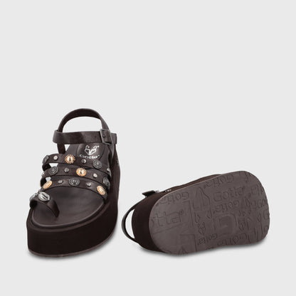 Sandalia Plataforma Café Mujer 55943 - Gotta Chile