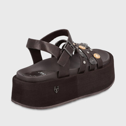 Sandalia Plataforma Café Mujer 55943 - Gotta Chile