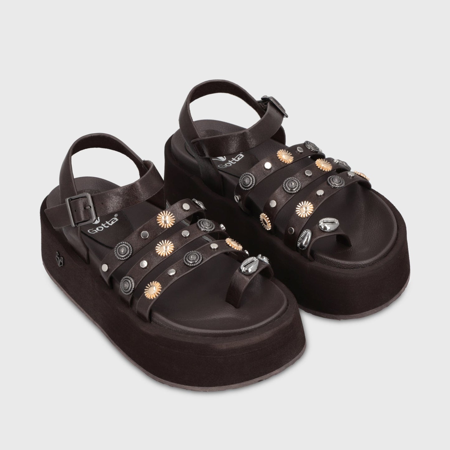 Sandalia Plataforma Café Mujer 55943 - Gotta Chile