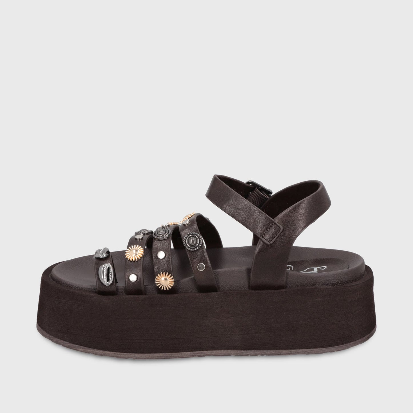 Sandalia Plataforma Café Mujer 55943 - Gotta Chile