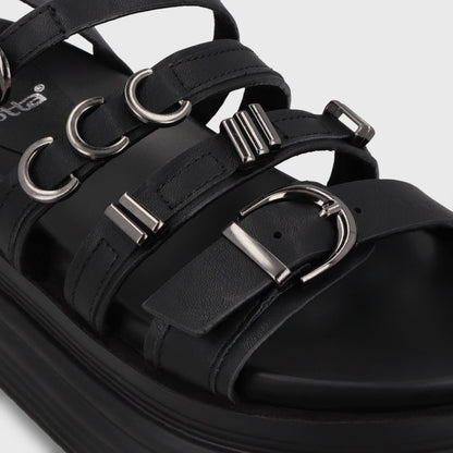 Sandalia Plataforma Negra Mujer 1571C - Gotta Chile