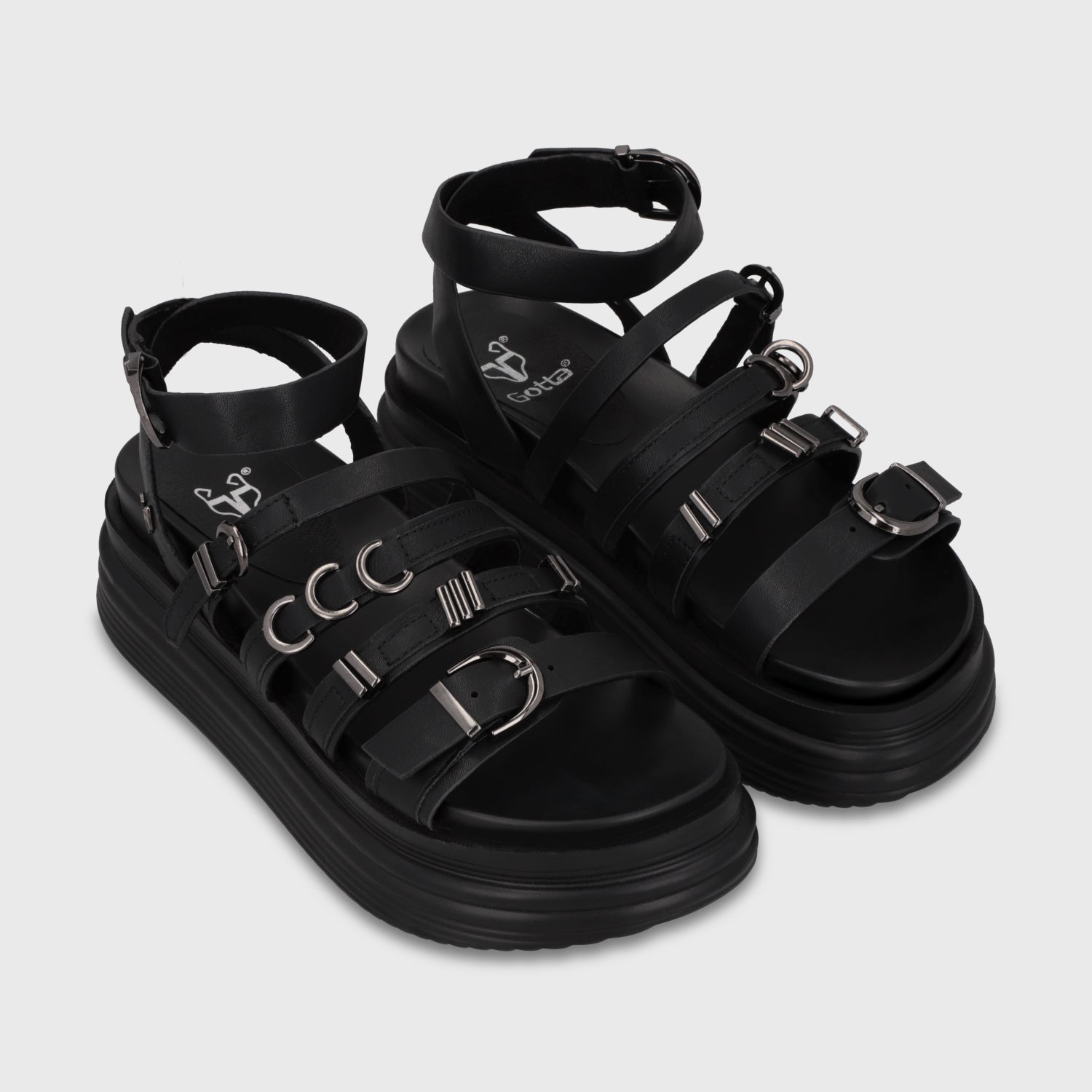 Sandalia Plataforma Negra Mujer 1571C - Gotta Chile