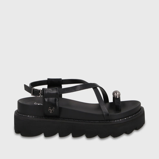 Sandalia Plataforma Negra Mujer 1573G - Gotta Chile