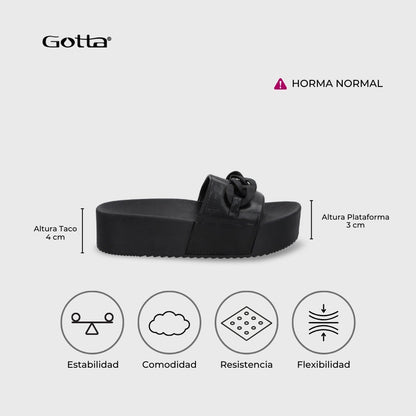 Sandalia Plataforma Negra Mujer 22090 - Gotta Chile