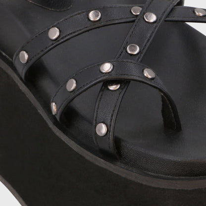 Sandalia Plataforma Negra Mujer 35188 - Gotta Chile