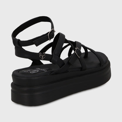 Sandalia Plataforma Negra Mujer 43017 - Gotta Chile