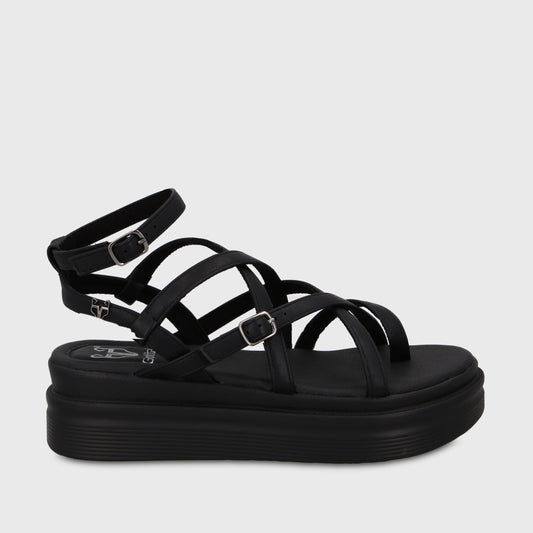 Sandalia Plataforma Negra Mujer 43017 - Gotta Chile