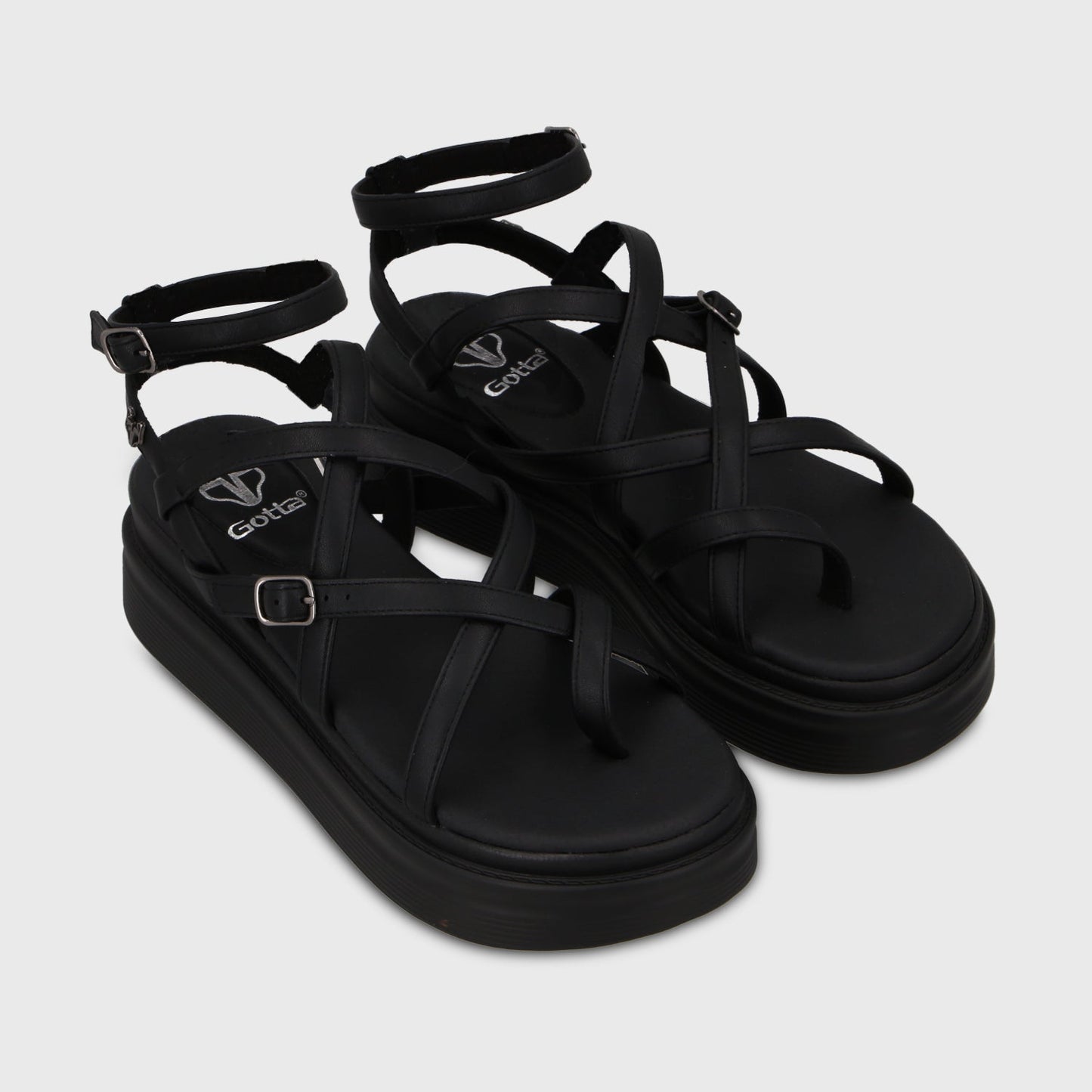 Sandalia Plataforma Negra Mujer 43017 - Gotta Chile