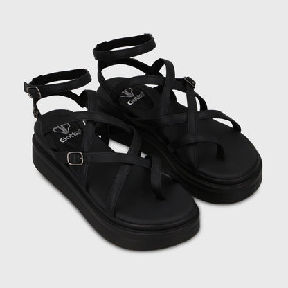 Sandalia Plataforma Negra Mujer 43017 - Gotta Chile