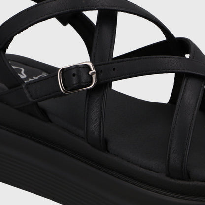 Sandalia Plataforma Negra Mujer 43017 - Gotta Chile