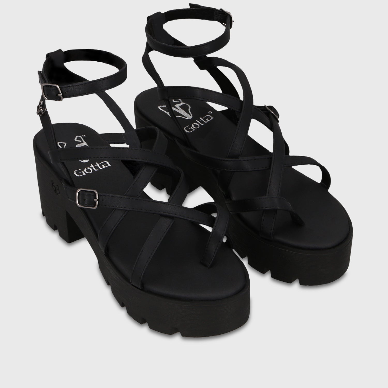 Sandalia Plataforma Negra Mujer 43024 - Gotta Chile