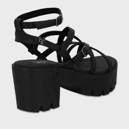Sandalia Plataforma Negra Mujer 43024 - Gotta Chile