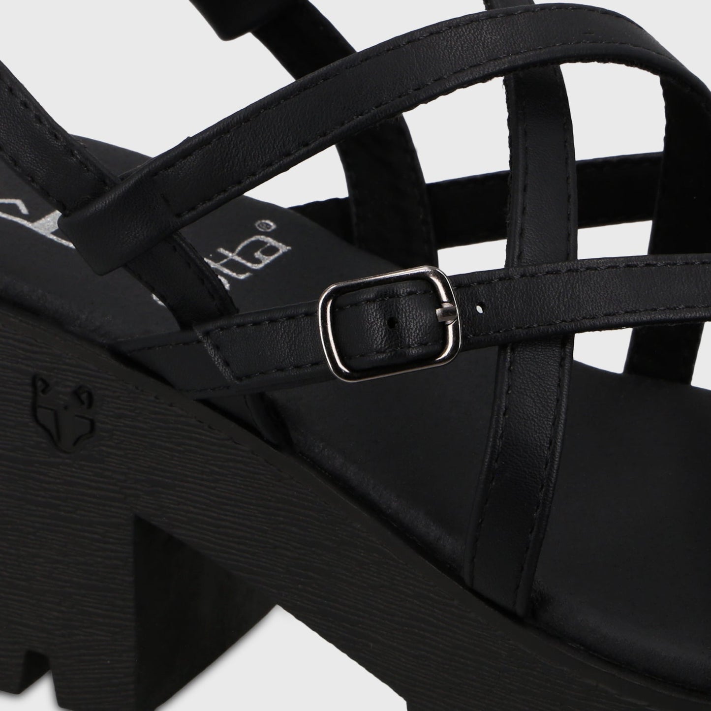 Sandalia Plataforma Negra Mujer 43024 - Gotta Chile