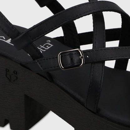 Sandalia Plataforma Negra Mujer 43024 - Gotta Chile
