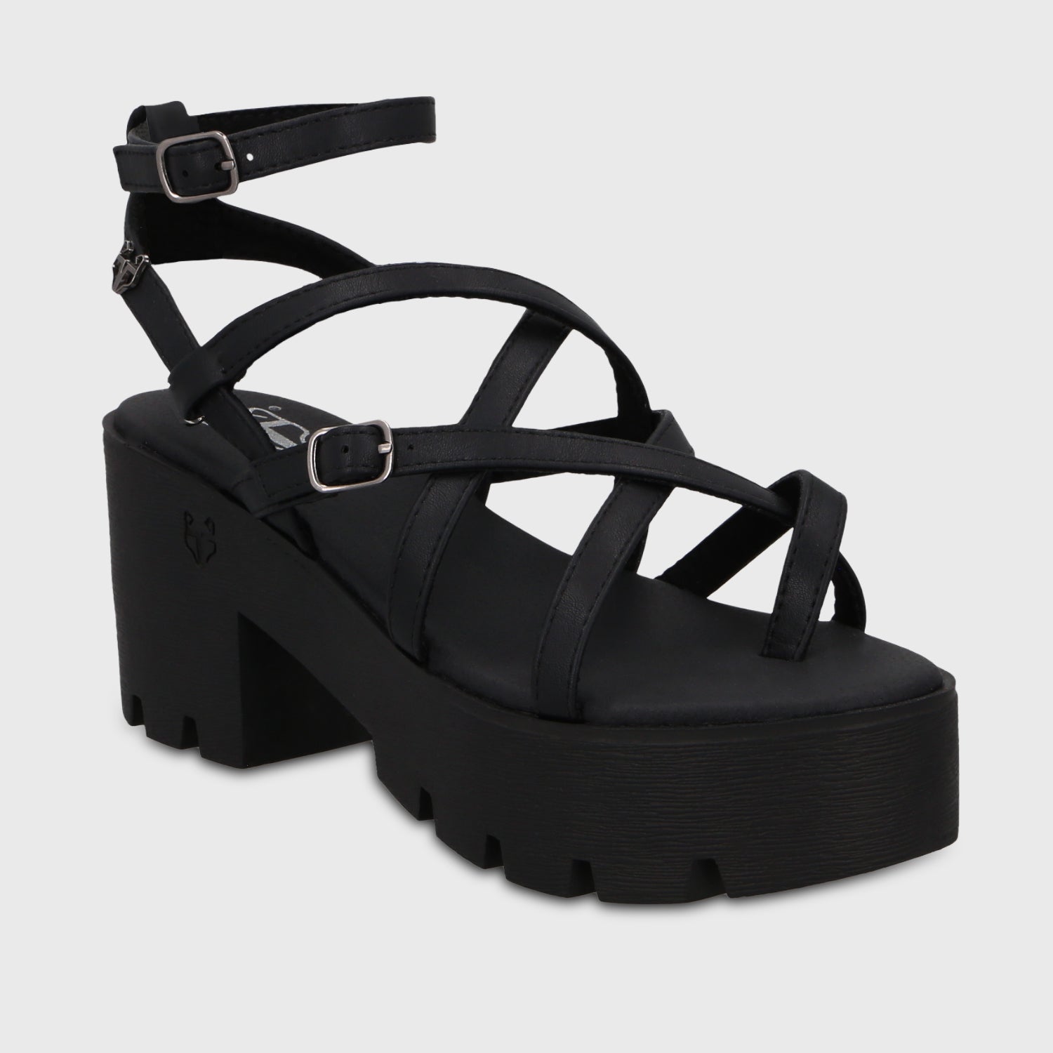 Sandalia Plataforma Negra Mujer 43024 - Gotta Chile