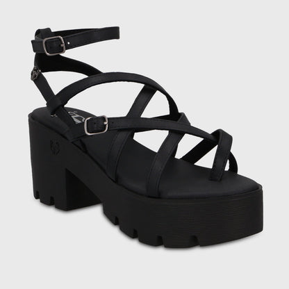 Sandalia Plataforma Negra Mujer 43024 - Gotta Chile