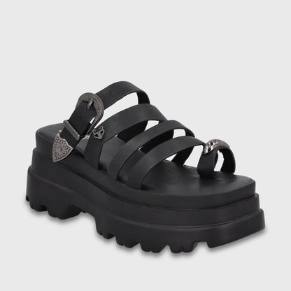 Sandalia Plataforma Negra Mujer 45732 - Gotta Chile