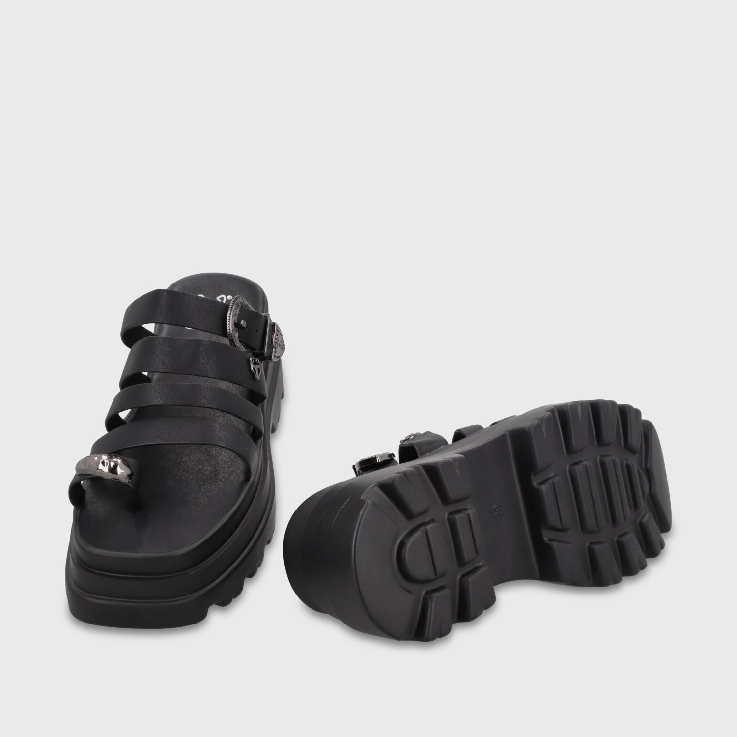Sandalia Plataforma Negra Mujer 45732 - Gotta Chile