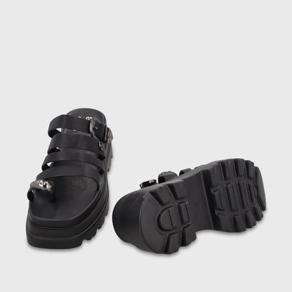 Sandalia Plataforma Negra Mujer 45732 - Gotta Chile