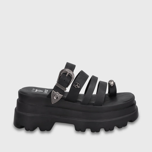 Sandalia Plataforma Negra Mujer 45732 - Gotta Chile