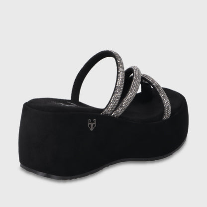 Sandalia Plataforma Negra Mujer 45826 - Gotta Chile