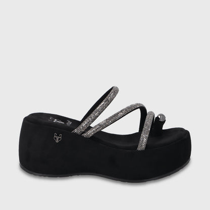 Sandalia Plataforma Negra Mujer 45826 - Gotta Chile