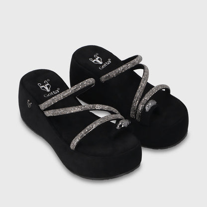 Sandalia Plataforma Negra Mujer 45826 - Gotta Chile