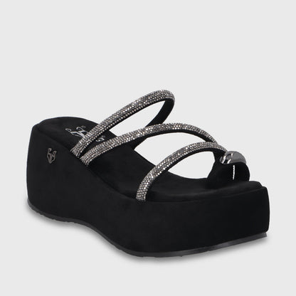 Sandalia Plataforma Negra Mujer 45826 - Gotta Chile