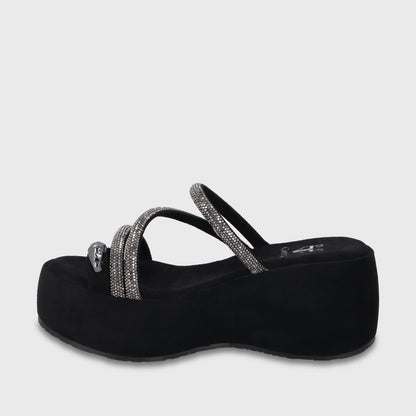 Sandalia Plataforma Negra Mujer 45826 - Gotta Chile