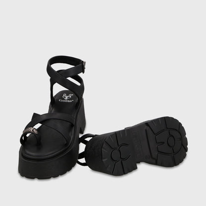 Sandalia Plataforma Negra Mujer 45986 - Gotta Chile
