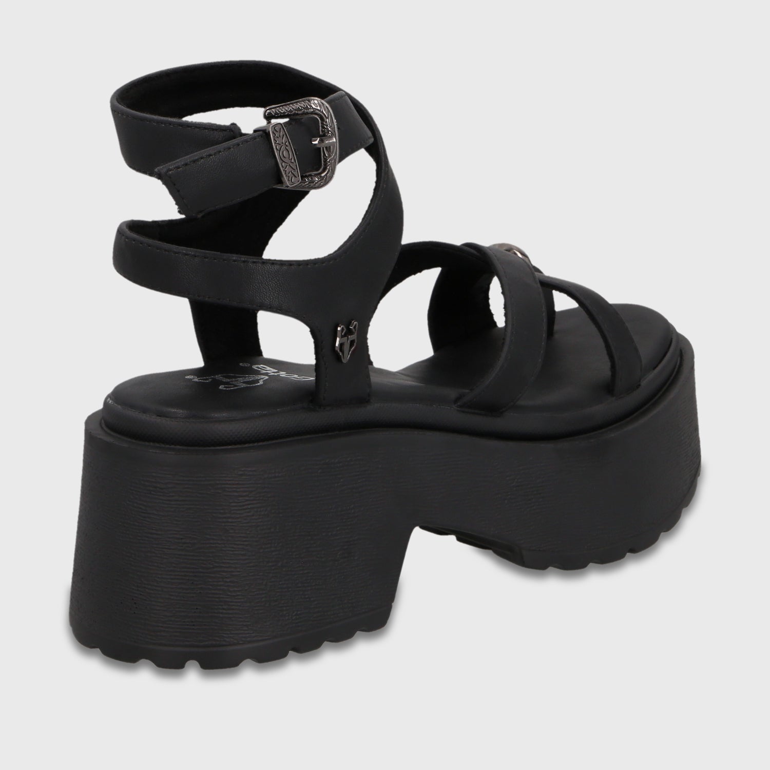 Sandalia Plataforma Negra Mujer 45986 - Gotta Chile