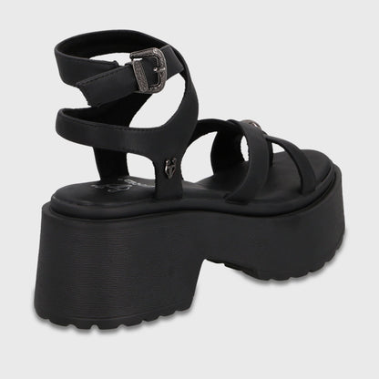 Sandalia Plataforma Negra Mujer 45986 - Gotta Chile