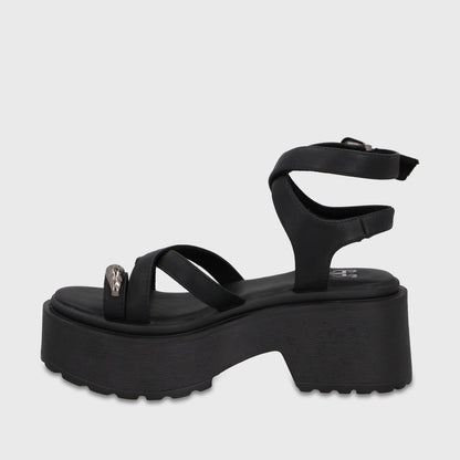 Sandalia Plataforma Negra Mujer 45986 - Gotta Chile