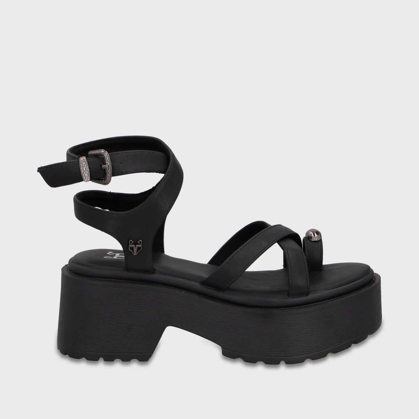 Sandalia Plataforma Negra Mujer 45986 - Gotta Chile