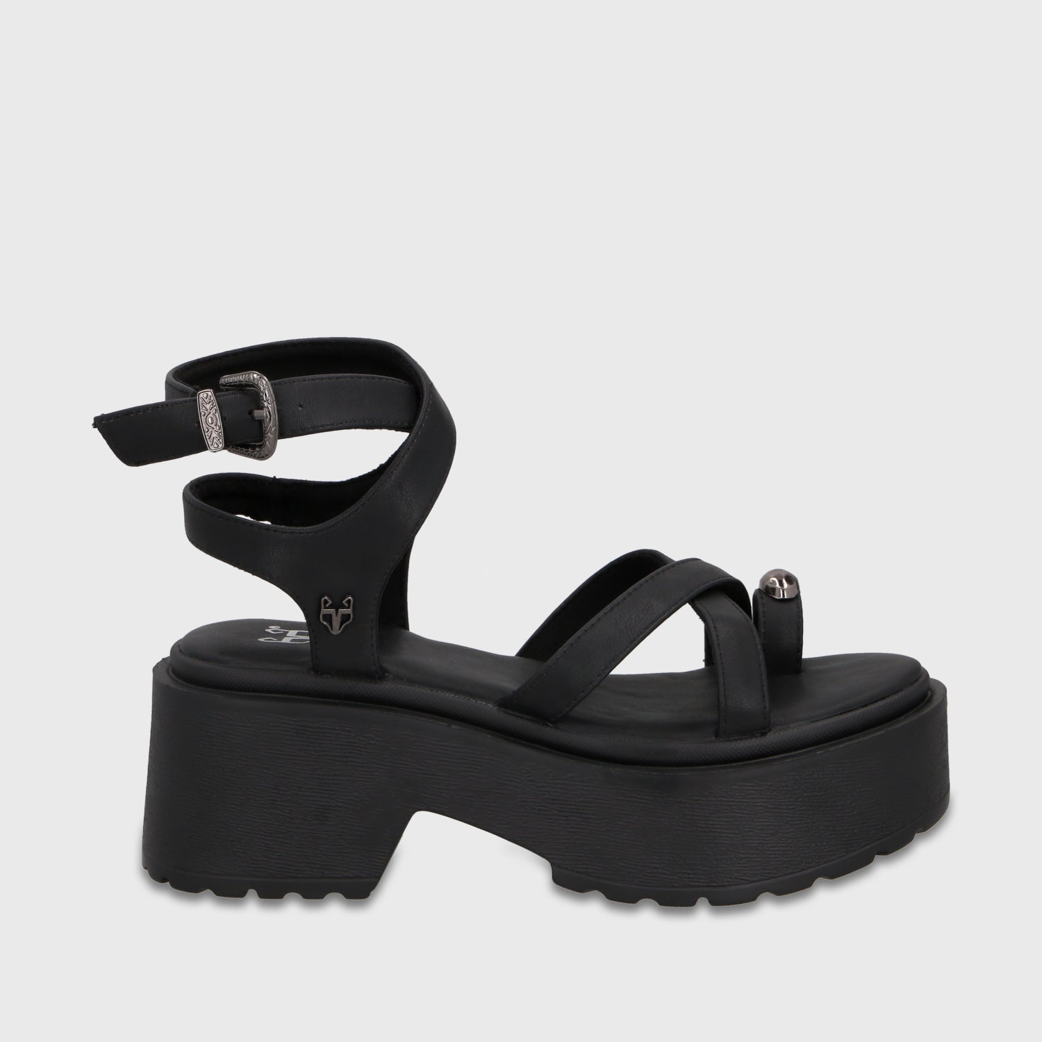 Sandalia Plataforma Negra Mujer 45986 - Gotta Chile
