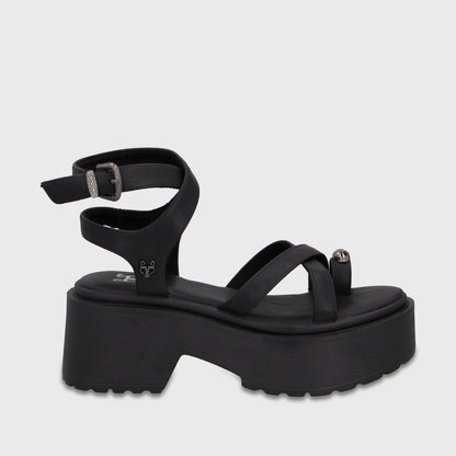 Sandalia Plataforma Negra Mujer 45986 - Gotta Chile