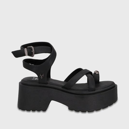 Sandalia Plataforma Negra Mujer 45986 - Gotta Chile
